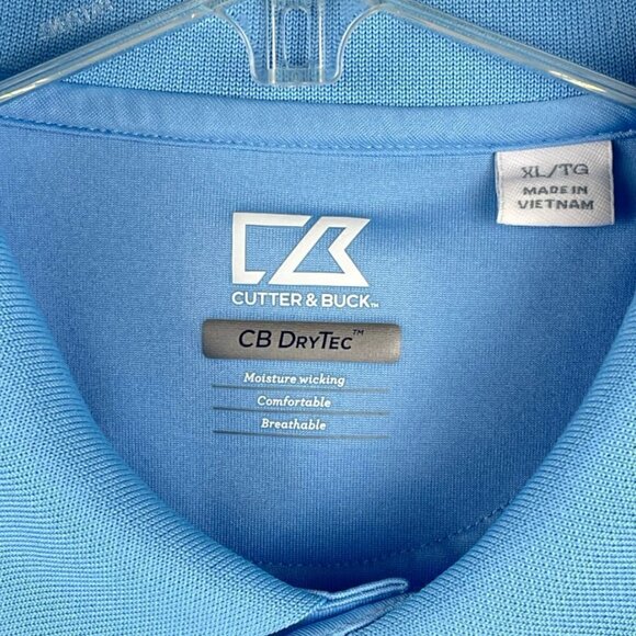 Cutter & Buck CB Drytec Men's Shirt Blue Size XL Short Sleeve Golf Polo - Picture 5 of 12